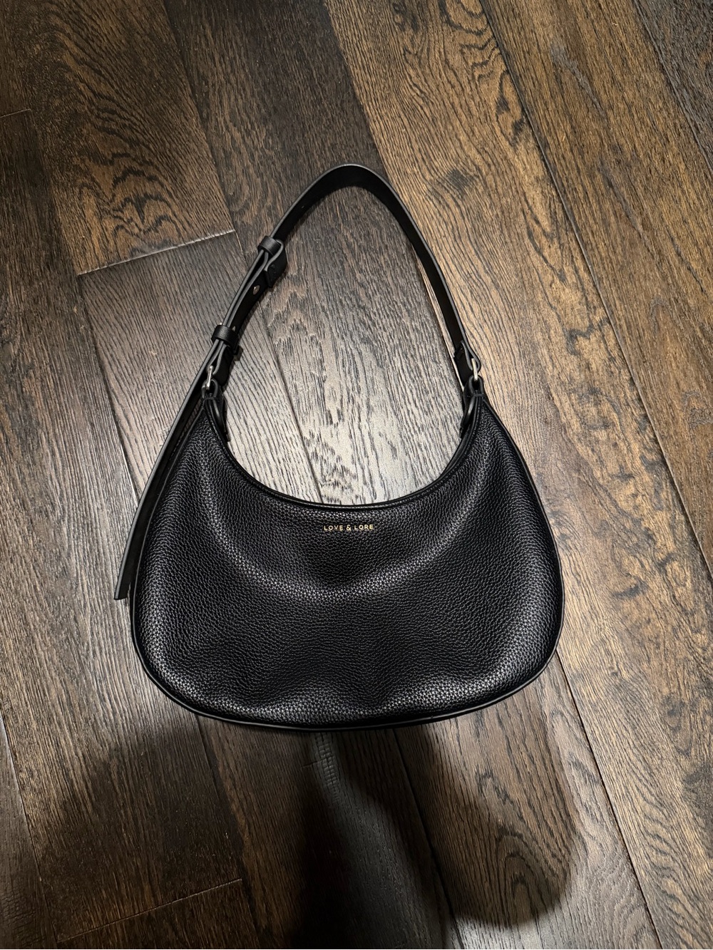 Love & Lore Black Pebbled Leather Shoulder Bag